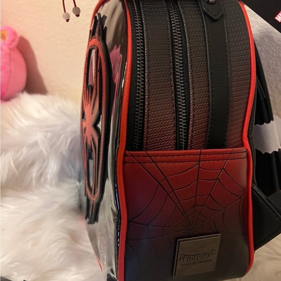 Marvel Spider-Man Miles Morales Logo Mini Backpack & Loungefly Spider-Man Pins - Picture 11 of 11
